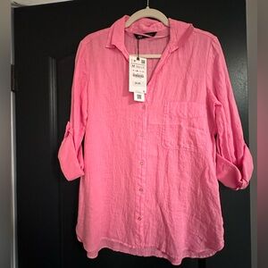 NWT Zara pink shirt
